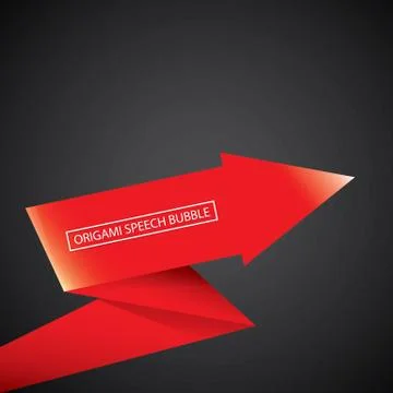 Vector red christmas origami speech bubble banner Stockillustratie