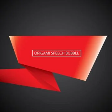 Vector red christmas origami speech bubble banner Illustrazione stock