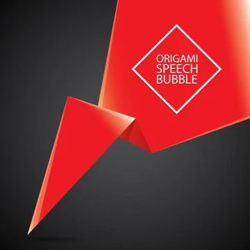 Vector red christmas origami speech bubble banner Stockillustratie