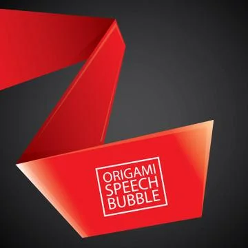 Vector red christmas origami speech bubble banner Stockillustratie
