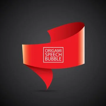 Vector red christmas origami speech bubble banner Stockillustratie