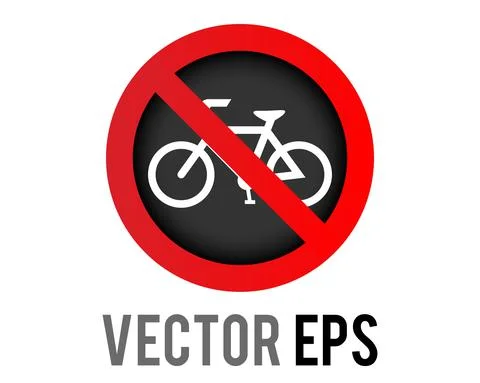 Vector red circle restricted icon with bicycle and red stroke Stock Illustration