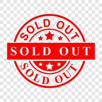 Vector Red Circle Vector Rubber Stamp, Sold Out, at transparent effect backgr Stock Illustration