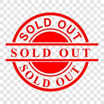 Vector Red Circle Vector Rubber Stamp, Sold Out, at transparent effect backgr Illustrazione stock