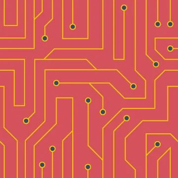 Vector red circuit board background Illustrazione stock