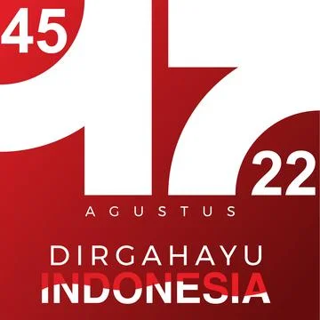 Vector red color Flat design, Illustration of flag for banner. 17th August In Stock Illustration