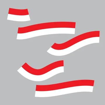 Vector red color Flat design, Illustration of flag for banner. 17th August In Stock Illustration