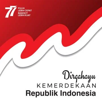 Vector red color Flat design, Illustration of flag for banner. 17th August In Stock Illustration