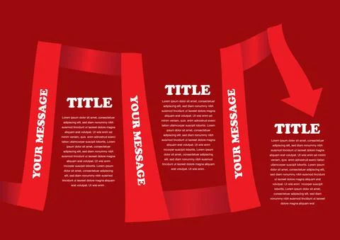 Vector red colored ribbon layout Stock Illustration