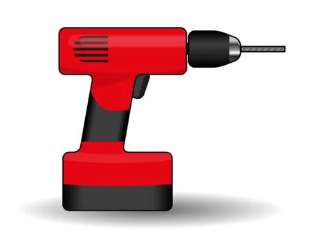 Vector red cordless screwdriver Stock Illustration