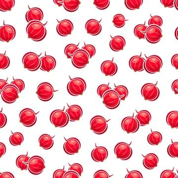 Vector Red Currants seamless pattern Stock Illustration