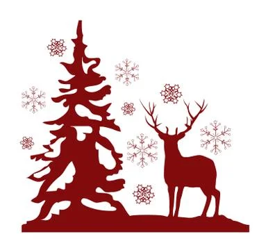 Vector red deer Illustrazione stock