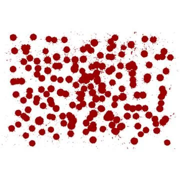 Vector red drops of human blood on a white background. Stock Illustration