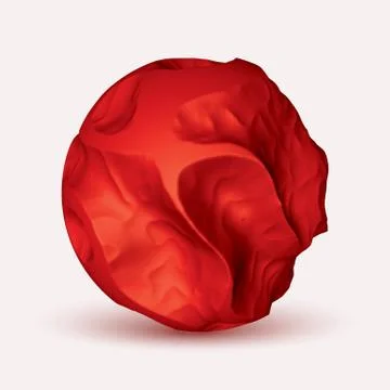 Vector red eroded 3d sphere. Abstract volumetric eroded sphere. Stock Illustration