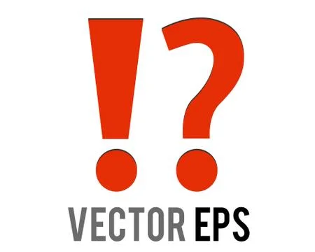 Vector red exclamation question mark icon for speech, talk, debate, message,c Stock Illustration