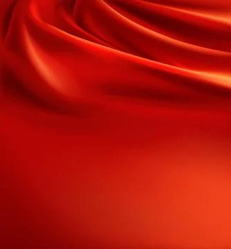 Vector red fabric background, luxury silk cloth 库存插图