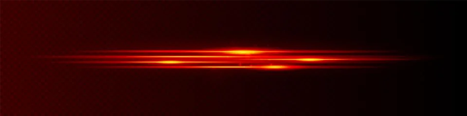 Vector red fire glowing lines effect. Straight fast light. Acceleration speed Stock-Illustration
