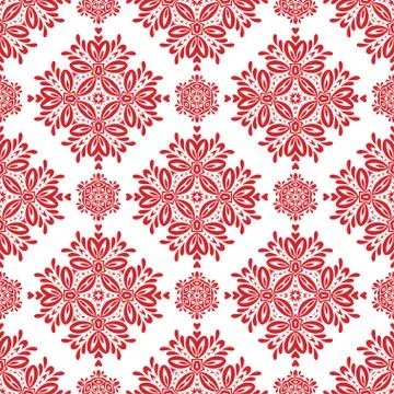 Vector Red Floral Seamless Pattern for Background Stock Illustration