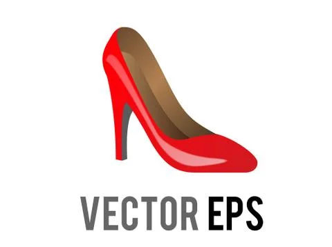 Vector red formalhigh-heeled shoe icon for social occasions, events or work p Stock Illustration