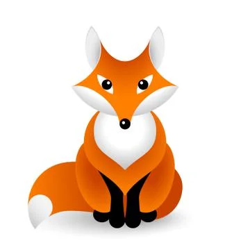 Vector red fox in front view Stock Illustration