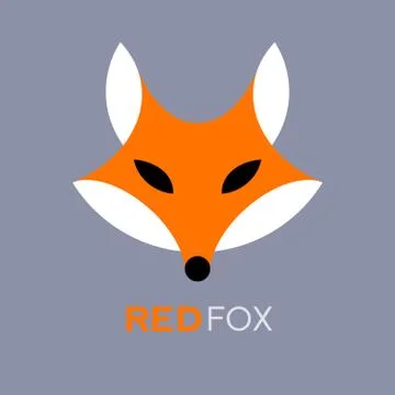 Vector red fox head in front view Stock Illustration