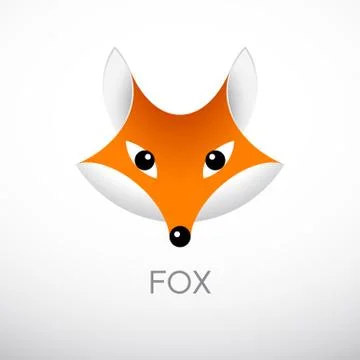 Vector red fox head in front view Stock-Illustration
