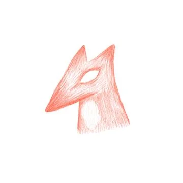 Vector red fox head sketch Stock Illustration