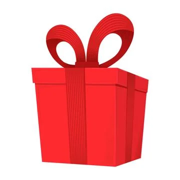 Vector red gift box isolated on white background 스톡 일러스트