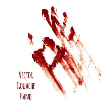 Vector red greased hand imprint Stock Illustration