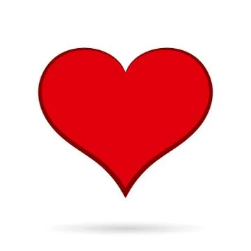 Vector Red Heart Icon isolated on white. Stock Illustration