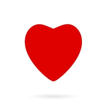 Vector Red Heart Icon isolated on white. Stock Illustration