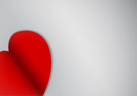 Vector : Red heart under gray paper Illustrazione stock