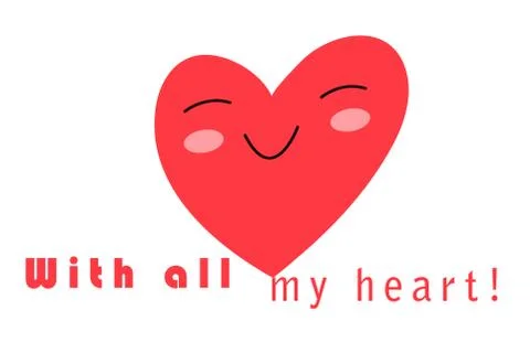 Vector red heart on a white background Stock Illustration