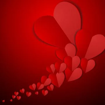 Vector : Red hearts on red background Stock Illustration
