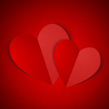 Vector : Red hearts on red background Stock Illustration
