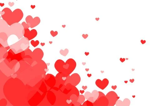 Vector : Red hearts on white background Stock Illustration