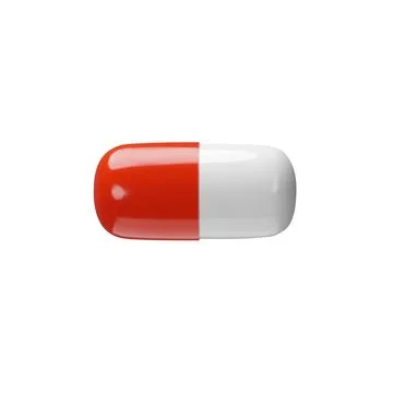 Vector red horizontal 3d render medical pill Stock Illustration