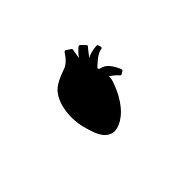 Vector red human heart icon Solid Flat Vector Icon Isolated on White Backgrou Illustrazione stock