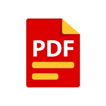 Vector red icon PDF. File format extensions icon. Stock Illustration