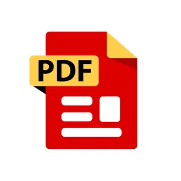 Vector red icon PDF. File format extensions icon. Stock Illustration
