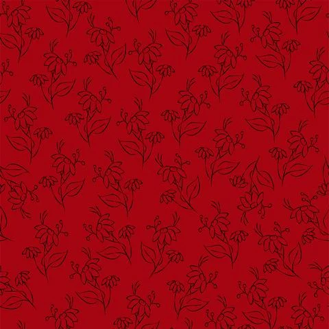 Vector red illustration. Floral seamless pattern. Bouquet of wild flowers. Stock Illustration