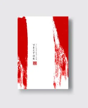 Vector red ink brush stroke Stock Illustration