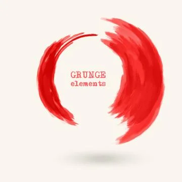 Vector red ink round stroke Illustrazione stock