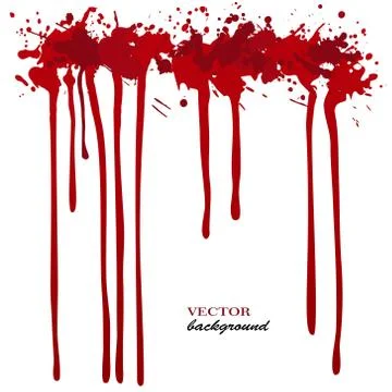 Vector red Ink stain, blots and splashes. Isolated paint drops, design elements Stock Illustration