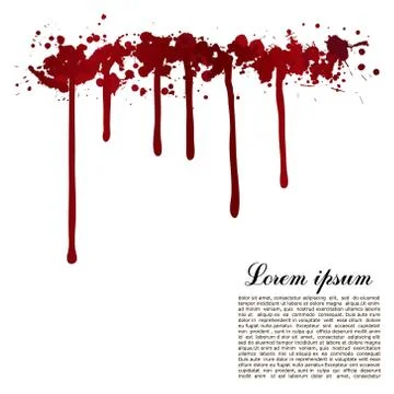 Vector red Ink stain, blots and splashes. Isolated paint drops, design elements 스톡 일러스트