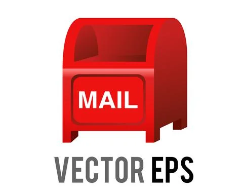 Vector red Japan public mailbox, postbox, letterbox icon Stock Illustration