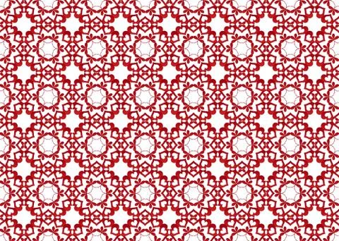 Vector of Red Linked Hearts Seamless Background Stock Illustration