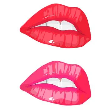 Vector Red lips Stock Illustration