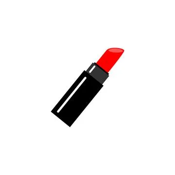 Vector red lipstick icon isolated on white background Stock Illustration