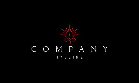 Vector red logo with an abstract image of a snake in the shape of an infinity Stock Illustration